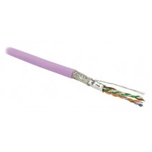 Hyperline SFUTP4-C6-P26-IN-LSZH-PK-500 (500 м) Кабель витая пара, экранированная SF/UTP, категория 6, 4 пары (26 AWG), многожильный (patch), экран - фольга + медная оплетка, LSZH, розовый