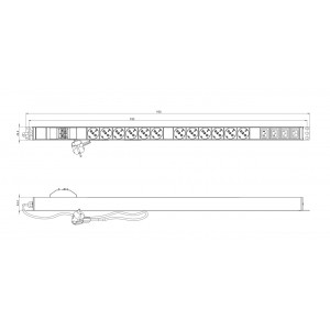 Hyperline SHE-12SH-4IEC-BF-2.5EU Блок розеток, 12 розеток Schuko, 4 розетки IEC320 C13, автоматическ.выключатель 1-полюсн., защита от перенапряжен., кабель питания 2.5м (3х1.5мм2) с вилкой Schuko 16A, 250В, 950x44.4x44.4мм (ДхШхВ), корпус алюминий, черный Hyperline SHE-12SH-4IEC-BF-2.5EU Блок розеток, 12 розеток Schuko, 4 розетки IEC320 C13, автоматическ.выключатель 1-полюсн., защита от перенапряжен., кабель питания 2.5м (3х1.5мм2) с вилкой Schuko 16A, 250В, 950x44.4x44.4мм (ДхШхВ), корпус алюминий, черный