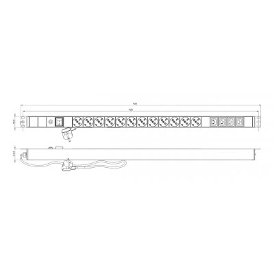 Hyperline SHE-12SH-4IEC-SF-2.5EU Блок розеток, вертикальный, 12 розеток Schuko, 4 розетки IEC320 C13, выкл. с подсветкой, защита от перенапряжения, кабель питания 2.5м (3х1.5мм2) с вилкой Schuko 16A, 250В, 950x44.4x44.4мм (ДхШхВ), корпус алюминий, черный Hyperline SHE-12SH-4IEC-SF-2.5EU Блок розеток, вертикальный, 12 розеток Schuko, 4 розетки IEC320 C13, выкл. с подсветкой, защита от перенапряжения, кабель питания 2.5м (3х1.5мм2) с вилкой Schuko 16A, 250В, 950x44.4x44.4мм (ДхШхВ), корпус алюминий, черный