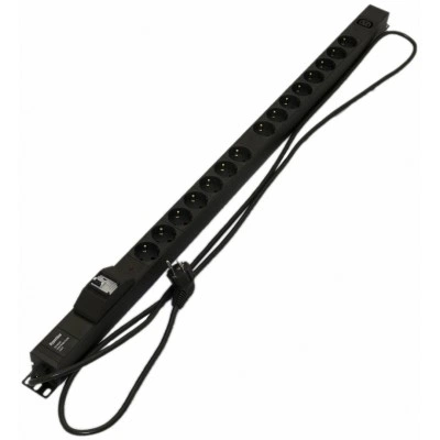 Hyperline SHE-15SH-1IEC-BF-2.5EU Блок розеток, вертикальный, 15 розеток Schuko, 1 розетка IEC320 C13, авт. выключатель, защита от перенапряжения, кабель питания 2.5м (3х1.5мм2) с вилкой Schuko 16A, 250В, 1040x44.4x44.4мм (ДхШхВ), корпус алюминий, черный Hyperline SHE-15SH-1IEC-BF-2.5EU Блок розеток, вертикальный, 15 розеток Schuko, 1 розетка IEC320 C13, авт. выключатель, защита от перенапряжения, кабель питания 2.5м (3х1.5мм2) с вилкой Schuko 16A, 250В, 1040x44.4x44.4мм (ДхШхВ), корпус алюминий, черный