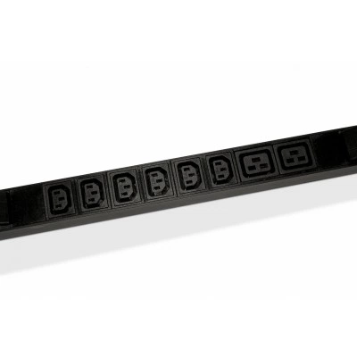 Hyperline SHE-18IEC-6BIEC-3V-3PVR Блок розеток, вертикальный, 3 блока по 6 розеток IEC320 С13 + 2 розетки IEC320 С19 + авт. выключатель, кабель питания 3м (5х6.0мм2) с вилкой IEC 60309 32A (3P+N+E), 380В, 1556х68х44.4мм (ДхШхВ), корпус алюминий, черный Hyperline SHE-18IEC-6BIEC-3V-3PVR Блок розеток, вертикальный, 3 блока по 6 розеток IEC320 С13 + 2 розетки IEC320 С19 + авт. выключатель, кабель питания 3м (5х6.0мм2) с вилкой IEC 60309 32A (3P+N+E), 380В, 1556х68х44.4мм (ДхШхВ), корпус алюминий, черный