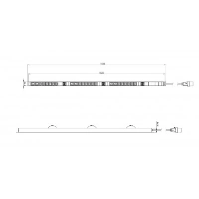 Hyperline SHE-18IEC-6BIEC-3V-3PVR Блок розеток, вертикальный, 3 блока по 6 розеток IEC320 С13 + 2 розетки IEC320 С19 + авт. выключатель, кабель питания 3м (5х6.0мм2) с вилкой IEC 60309 32A (3P+N+E), 380В, 1556х68х44.4мм (ДхШхВ), корпус алюминий, черный Hyperline SHE-18IEC-6BIEC-3V-3PVR Блок розеток, вертикальный, 3 блока по 6 розеток IEC320 С13 + 2 розетки IEC320 С19 + авт. выключатель, кабель питания 3м (5х6.0мм2) с вилкой IEC 60309 32A (3P+N+E), 380В, 1556х68х44.4мм (ДхШхВ), корпус алюминий, черный