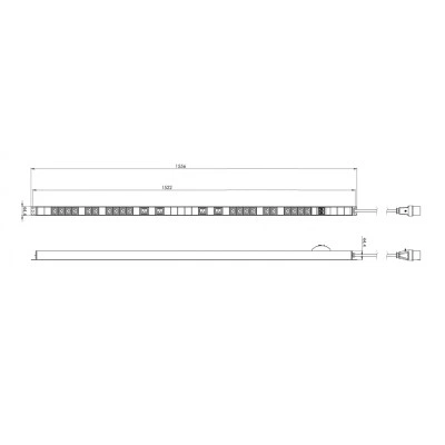 Hyperline SHE-20IEC-4BIEC-B-3PVB Блок розеток, вертикальный, 20 розеток IEC320 C13, 4 розетки IEC320 C19, автоматич. выключатель, кабель питания 3м (3х4.0мм2) с вилкой IEC 60309 32А (2х16A) (2P+E), 250В, 1556x44.4x44.4мм (ДхШхВ), корпус алюминий, черный Hyperline SHE-20IEC-4BIEC-B-3PVB Блок розеток, вертикальный, 20 розеток IEC320 C13, 4 розетки IEC320 C19, автоматич. выключатель, кабель питания 3м (3х4.0мм2) с вилкой IEC 60309 32А (2х16A) (2P+E), 250В, 1556x44.4x44.4мм (ДхШхВ), корпус алюминий, черный
