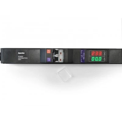 Hyperline SHE-24SH-BAV-CB Блок розеток, вертикальный, 24 розетки Schuko, автоматический выключатель, амперметр/вольтметр, без кабеля питания, клеммная колодка 32A, 250В, 1863x44.5x44.5мм (ДхШхВ), корпус алюминий, черный Hyperline SHE-24SH-BAV-CB Блок розеток, вертикальный, 24 розетки Schuko, автоматический выключатель, амперметр/вольтметр, без кабеля питания, клеммная колодка 32A, 250В, 1863x44.5x44.5мм (ДхШхВ), корпус алюминий, черный