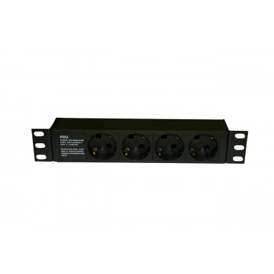 Hyperline SHE10-4SH-IEC Блок розеток для 10 шкафов, горизонтальный, 4 розетки Schuko, без кабеля питания, входной разъем IEC320 C14 10A, 250В, 254х44.4х44.4мм (ДхШхВ), корпус алюминий, черный Hyperline SHE10-4SH-IEC Блок розеток для 10 шкафов, горизонтальный, 4 розетки Schuko, без кабеля питания, входной разъем IEC320 C14 10A, 250В, 254х44.4х44.4мм (ДхШхВ), корпус алюминий, черный
