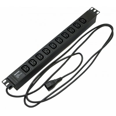 Hyperline SHE19-10IEC-2.5IEC Блок розеток для 19 шкафов, горизонтальный, 10 розеток IEC320 C13, кабель питания 2.5м (3х1.0мм2) с вилкой IEC320 C14 10A, 250В, 482.6x44.4x44.4мм (ШхГхВ), корпус алюминий, черный Hyperline SHE19-10IEC-2.5IEC Блок розеток для 19 шкафов, горизонтальный, 10 розеток IEC320 C13, кабель питания 2.5м (3х1.0мм2) с вилкой IEC320 C14 10A, 250В, 482.6x44.4x44.4мм (ШхГхВ), корпус алюминий, черный