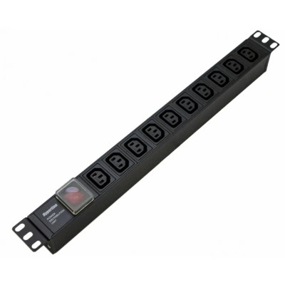 Hyperline SHE19-10IEC-S-IEC Блок розеток для 19 шкафов, горизонтальный, 10 розеток IEC320 C13, выключатель с подсветкой, без кабеля питания, входной разъем IEC320 C14 10A, 250В, 482.6x44.4x44.4мм (ШхГхВ), корпус алюминий, черный Hyperline SHE19-10IEC-S-IEC Блок розеток для 19 шкафов, горизонтальный, 10 розеток IEC320 C13, выключатель с подсветкой, без кабеля питания, входной разъем IEC320 C14 10A, 250В, 482.6x44.4x44.4мм (ШхГхВ), корпус алюминий, черный