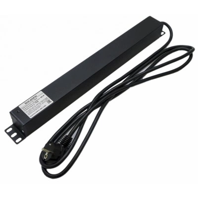 Hyperline SHE19-12IEC-2.5EU Блок розеток для 19 шкафов, горизонтальный, 12 розеток IEC320 C13, кабель питания 2.5м (3х1.5мм2) с вилкой Schuko 16A, 250В, 482.6x44.4x44.4мм (ШхГхВ), корпус алюминий, черный Hyperline SHE19-12IEC-2.5EU Блок розеток для 19 шкафов, горизонтальный, 12 розеток IEC320 C13, кабель питания 2.5м (3х1.5мм2) с вилкой Schuko 16A, 250В, 482.6x44.4x44.4мм (ШхГхВ), корпус алюминий, черный