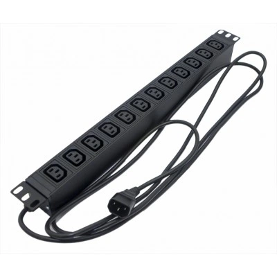 Hyperline SHE19-12IEC-2.5IEC Блок розеток для 19 шкафов, горизонтальный, 12 розеток IEC320 C13, кабель питания 2.5м (3х1.0мм2) с вилкой IEC320 C14 10A, 250В, 482.6x44.4x44.4мм (ШхГхВ), корпус алюминий, черный Hyperline SHE19-12IEC-2.5IEC Блок розеток для 19 шкафов, горизонтальный, 12 розеток IEC320 C13, кабель питания 2.5м (3х1.0мм2) с вилкой IEC320 C14 10A, 250В, 482.6x44.4x44.4мм (ШхГхВ), корпус алюминий, черный