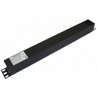 Hyperline SHE19-6IEC-S-IEC Блок розеток для 19 шкафов, горизонтальный, 6 розеток IEC320 C13, выключатель с подсветкой, без кабеля питания, входной разъем IEC320 C14 10A, 250В, 482.6x44.4x44.4мм (ШхГхВ), корпус алюминий, черный Hyperline SHE19-6IEC-S-IEC Блок розеток для 19 шкафов, горизонтальный, 6 розеток IEC320 C13, выключатель с подсветкой, без кабеля питания, входной разъем IEC320 C14 10A, 250В, 482.6x44.4x44.4мм (ШхГхВ), корпус алюминий, черный