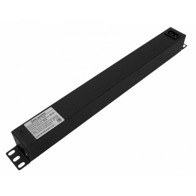 Hyperline SHE19-8IEC-S-IEC Блок розеток для 19 шкафов, горизонтальный, 8 розеток IEC320 C13, выключатель с подсветкой, без кабеля питания, входной разъем IEC320 C14 10A, 250В, 482.6x44.4x44.4мм (ШхГхВ), корпус алюминий, черный Hyperline SHE19-8IEC-S-IEC Блок розеток для 19 шкафов, горизонтальный, 8 розеток IEC320 C13, выключатель с подсветкой, без кабеля питания, входной разъем IEC320 C14 10A, 250В, 482.6x44.4x44.4мм (ШхГхВ), корпус алюминий, черный