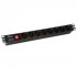 Hyperline SHE19-8SH-S-IEC Блок розеток для 19 шкафов, горизонтальный, 8 розеток Schuko, выключатель с подсветкой, без кабеля питания, входной разъем IEC320 C14 10А, 250В, 482.6x116.0x44.4мм (ШхГхВ), корпус алюминий, черный Hyperline SHE19-8SH-S-IEC Блок розеток для 19 шкафов, горизонтальный, 8 розеток Schuko, выключатель с подсветкой, без кабеля питания, входной разъем IEC320 C14 10А, 250В, 482.6x116.0x44.4мм (ШхГхВ), корпус алюминий, черный