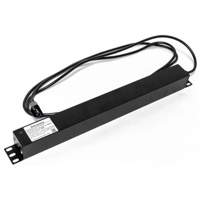 Hyperline SHE19-9SH-2.5IEC Блок розеток для 19 шкафов, горизонтальный, 9 розеток Schuko, 10A, кабель питания 2.5м (3х1.0мм2) с вилкой IEC320 C14, 482.6x44.4x44.4мм (ШхГхВ), корпус алюминий, черный Hyperline SHE19-9SH-2.5IEC Блок розеток для 19 шкафов, горизонтальный, 9 розеток Schuko, 10A, кабель питания 2.5м (3х1.0мм2) с вилкой IEC320 C14, 482.6x44.4x44.4мм (ШхГхВ), корпус алюминий, черный