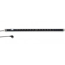 Hyperline SHT-12SH-4IEC-BF-2.5EU Блок розеток, вертикальный, 12 розеток Schuko, 4 розетки IEC320 C13, авт. выключатель, защита от перенапр.я (сменн. блок), кабель питания 2.5м (3х1.5мм2) с вилкой Schuko 16A, 250В, 1006x44.4x44.4мм (ДхШхВ), копрус алюминий