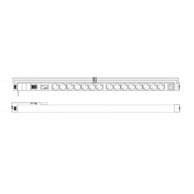 Hyperline SHT-15SH-1IEC-SF-2.5EU Блок розеток, вертикальный, 15 розеток Schuko, 1 розетка IEC320 C13, выкл. с подсветкой, защита от перенапр. (сменн. блок), кабель питания 2.5м (3х1.5мм2) с вилкой Schuko 16A, 250В, 990x44.4x44.4мм (ДхШхВ), копрус алюминий Hyperline SHT-15SH-1IEC-SF-2.5EU Блок розеток, вертикальный, 15 розеток Schuko, 1 розетка IEC320 C13, выкл. с подсветкой, защита от перенапр. (сменн. блок), кабель питания 2.5м (3х1.5мм2) с вилкой Schuko 16A, 250В, 990x44.4x44.4мм (ДхШхВ), копрус алюминий