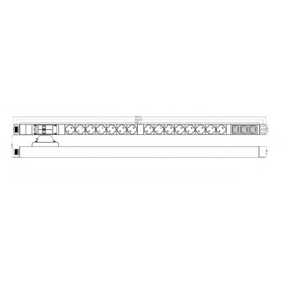 Hyperline SHT-15SH-3IEC-B-2.5EU Блок розеток, вертикальный, 15 розеток Schuko, 3 розетки IEC320 C13, автоматический выключатель, кабель питания 2.5м (3х1.5мм2) с вилкой Schuko 16A, 250В, 1024x44.4x44.4мм (ДхШхВ), копрус алюминий Hyperline SHT-15SH-3IEC-B-2.5EU Блок розеток, вертикальный, 15 розеток Schuko, 3 розетки IEC320 C13, автоматический выключатель, кабель питания 2.5м (3х1.5мм2) с вилкой Schuko 16A, 250В, 1024x44.4x44.4мм (ДхШхВ), копрус алюминий