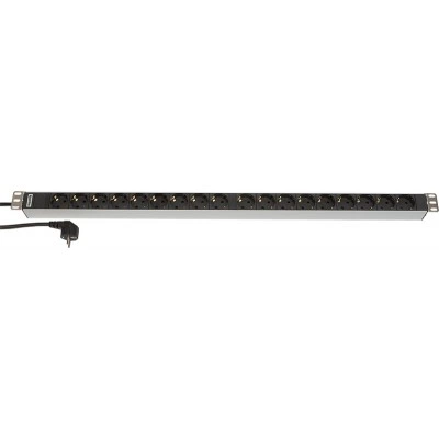 Hyperline SHT-18SH-2.5EU Блок розеток, вертикальный, 18 розеток Schuko, кабель питания 2.5м (3х1.5мм2) с вилкой Schuko 16A, 250В, 945x44.4x44.4мм (ДхШхВ), копрус алюминий Hyperline SHT-18SH-2.5EU Блок розеток, вертикальный, 18 розеток Schuko, кабель питания 2.5м (3х1.5мм2) с вилкой Schuko 16A, 250В, 945x44.4x44.4мм (ДхШхВ), копрус алюминий