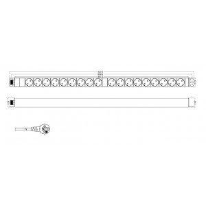 Hyperline SHT-18SH-2.5EU Блок розеток, вертикальный, 18 розеток Schuko, кабель питания 2.5м (3х1.5мм2) с вилкой Schuko 16A, 250В, 945x44.4x44.4мм (ДхШхВ), копрус алюминий Hyperline SHT-18SH-2.5EU Блок розеток, вертикальный, 18 розеток Schuko, кабель питания 2.5м (3х1.5мм2) с вилкой Schuko 16A, 250В, 945x44.4x44.4мм (ДхШхВ), копрус алюминий