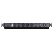 Hyperline SHT19-8IEC-2.5IEC Блок розеток для 19 шкафов, горизонтальный, 8 розеток IEC320 C13, кабель питания 2.5м (3х1.0мм2) с вилкой IEC320 C14 10A, 250В, 482.6x44.4x44.4мм (ШхГхВ), корпус алюминий