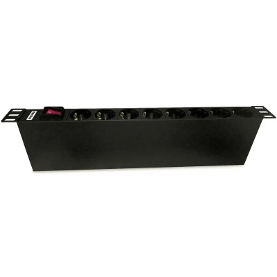 Hyperline SHT19-8SH-S-IEC Блок розеток для 19 шкафов, горизонтальный, 8 розеток Schuko, выкл. с подсветкой, вх. разъем IEC320 C14 10А, 250В, каб. пит. С13-С14 3м (3х1.0мм2) с вилкой IEC320 C14 в компл., 482.6x116.0x44.4мм (ШхГхВ), корпус алюминий, черный Hyperline SHT19-8SH-S-IEC Блок розеток для 19 шкафов, горизонтальный, 8 розеток Schuko, выкл. с подсветкой, вх. разъем IEC320 C14 10А, 250В, каб. пит. С13-С14 3м (3х1.0мм2) с вилкой IEC320 C14 в компл., 482.6x116.0x44.4мм (ШхГхВ), корпус алюминий, черный