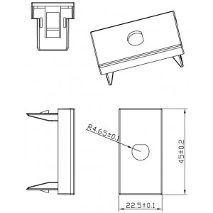 Hyperline SIP2-1ST/FC-M45-22.5 Вставка 45x22,5 (аналог Mosaic) для 1 симплексного ST/FC адаптера, белая Hyperline SIP2-1ST/FC-M45-22.5 Вставка 45x22,5 (аналог Mosaic) для 1 симплексного ST/FC адаптера, белая