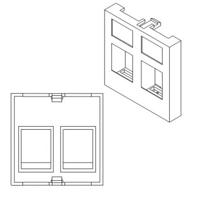 Hyperline SIP2-2N-M45-45 Вставка 45x45 (аналог Mosaic) для 2х модулей формата Keystone Jack, ROHS, белая Hyperline SIP2-2N-M45-45 Вставка 45x45 (аналог Mosaic) для 2х модулей формата Keystone Jack, ROHS, белая