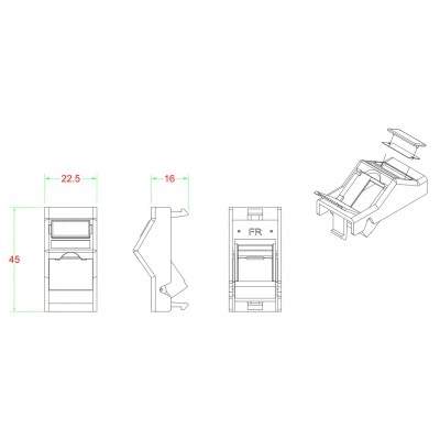 Hyperline SIP2A-1K-M45-22.5 Вставка угловая 45x22.5 (аналог Mosaic) для 1 модуля формата Keystone Jack, со шторками, ROHS, белая Hyperline SIP2A-1K-M45-22.5 Вставка угловая 45x22.5 (аналог Mosaic) для 1 модуля формата Keystone Jack, со шторками, ROHS, белая