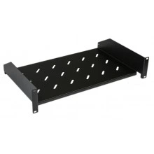 Hyperline TAL3-2U-300-RAL9005 Полка угловая с перфорацией 19, 2U, ширина 440 мм, глубина 300 мм, цвет черный (RAL 9005)