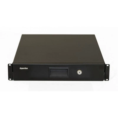 Hyperline TDR3-2U-360-RAL9004 Полка (ящик) для документов с замком, 2U, 88х483х360мм (ВхШхГ), цвет черный (RAL 9004)