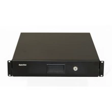 Hyperline TDR3-2U-460-RAL9004 Полка (ящик) для документов с замком, 2U, 88х483х460мм (ВхШхГ), цвет черный (RAL 9004)