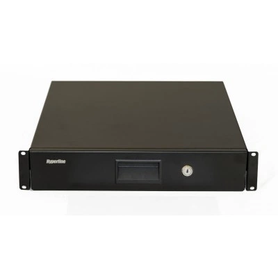 Hyperline TDR3-2U-460-RAL9004 Полка (ящик) для документов с замком, 2U, 88х483х460мм (ВхШхГ), цвет черный (RAL 9004)