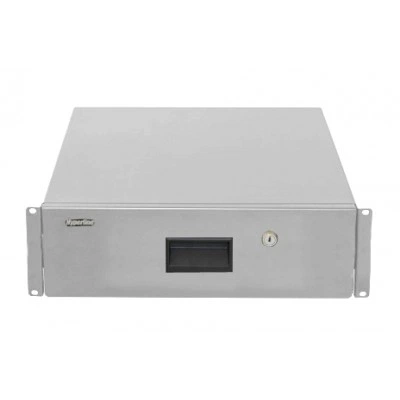 Hyperline TDR3-3U-360-RAL7035 Полка (ящик) для документов с замком, 3U, 133х483х360мм (ВхШхГ), цвет серый (RAL 7035)
