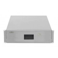 Hyperline TDR3-3U-460-RAL7035 Полка (ящик) для документов с замком, 3U, 133х483х460мм (ВхШхГ), цвет серый (RAL 7035)