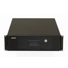 Hyperline TDR3-3U-460-RAL9004 Полка (ящик) для документов с замком, 3U, 133х483х460мм (ВхШхГ), цвет черный (RAL 9004)