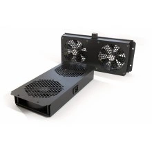 Hyperline TFAB-T2FR-RAL9004 Модуль вентиляторный потолочный с 2-мя вентиляторами для установки в шкафы серий TTB, TTR, TWB, TWL, с подшипниками и крепежными элементами, без кабеля питания, цвет черный (RAL 9004SN)