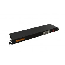 Hyperline TMPY2-230V-RAL9004 Микропроцессорная контрольная панель,1U, для всех шкафов 19, подключение до двух устройств, датчик температуры, кабель питания 1.8 м, цвет черный (RAL 9004)