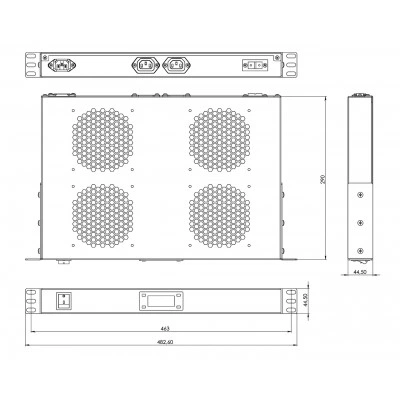Hyperline TRFA-MICR-4F-RAL7035 Модуль вентиляторный 19, 1U, глубиной 290мм, с термостатом и 4-я вентиляторами, номинальная мощность 70.40 Вт, датчик температуры, кабель питания C13-Schuko 1.8м, цвет серый (RAL 7035) Hyperline TRFA-MICR-4F-RAL7035 Модуль вентиляторный 19, 1U, глубиной 290мм, с термостатом и 4-я вентиляторами, номинальная мощность 70.40 Вт, датчик температуры, кабель питания C13-Schuko 1.8м, цвет серый (RAL 7035)