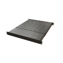 Hyperline TSD3H-1U-405/700-RAL9005 Полка c 19 креплением, раздвижная, 1U, с регулируемой глубиной установки от 405 мм до 700 мм, нагрузка до 220 кг, для установки в шкафы глубиной 600-800 мм, цвет черный