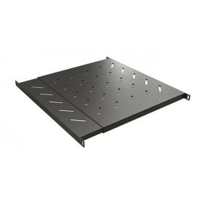 Hyperline TSD3L-0.5U-405/700-RAL9005 Полка c 19 креплением, раздвижная, 0.5U, с регулируемой глубиной установки от 405 мм до 700 мм, нагрузка до 60 кг, для установки в шкафы глубиной 600-800 мм, цвет черный