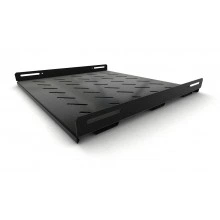 Hyperline TSH3H-450-RAL9004 (TSH3H-450-RAL9005) Полка стационарная усиленная, глубина 450 мм, с боковым креплением, нагрузка до 100 кг, для шкафов серии TTB, TTR, TWB/TWB-FC, 485х450мм (ШхГ), цвет черный (RAL 9004/RAL 9005)
