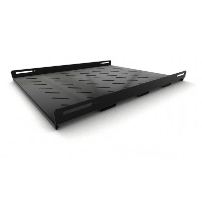 Hyperline TSH3H-650-RAL9004 (TSH3H-650-RAL9005) Полка стационарная усиленная, глубина 650 мм, с боковым креплением, нагрузка до 100 кг, для шкафов серии TTB, TTR, 485х650мм (ШхГ), цвет черный (RAL 9004/RAL 9005)