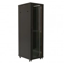 Hyperline TTB-2761-DD-RAL7035 Шкаф напольный 19-дюймовый, 27U, 1388x600х1000 мм (ВхШхГ), передняя и задняя распашные перфорированные двери (75%), ручка с замком, крыша нового типа, цвет серый (RAL 7035) (разобранный)