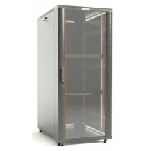 Hyperline TTB-4268-AS-RAL7035 Шкаф напольный 19-дюймовый, 42U, 2055x600х800 мм (ВхШхГ), передняя стеклянная дверь со стальными перфорированными боковинами, задняя дверь сплошная, ручка с замком, крыша нового типа, цвет серый (RAL 7035) (разобранный)
