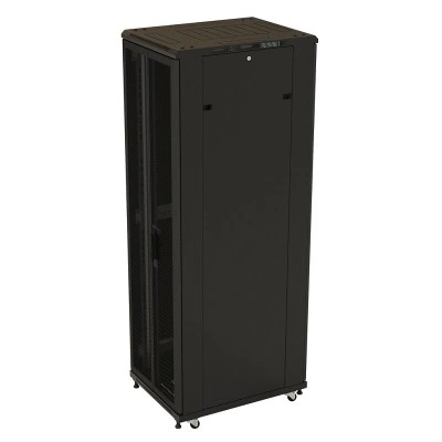 Hyperline TTB-4782-DD-RAL9004 Шкаф напольный 19-дюймовый, 47U, 2277x800х1200 мм (ВхШхГ), передняя и задняя распашные перфорированные двери (75%), ручка с замком, 2 вертикальных кабельных организатора, крыша нового типа, цвет черный (RAL 9004)(разобранный) Hyperline TTB-4782-DD-RAL9004 Шкаф напольный 19-дюймовый, 47U, 2277x800х1200 мм (ВхШхГ), передняя и задняя распашные перфорированные двери (75%), ручка с замком, 2 вертикальных кабельных организатора, крыша нового типа, цвет черный (RAL 9004)(разобранный)