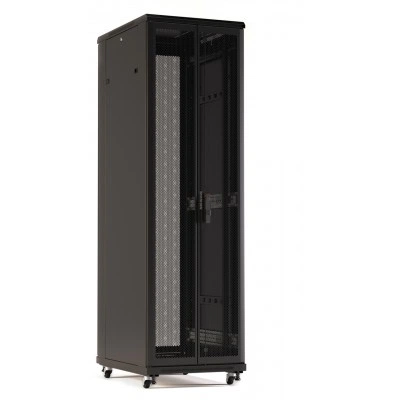 Hyperline TTR-2261-DD-RAL9005 Шкаф напольный 19-дюймовый, 22U, 1166x600х1000 мм (ВхШхГ), передняя и задняя распашные перфорированные двери (75%), ручка с замком, цвет черный (RAL 9005) (разобранный) Hyperline TTR-2261-DD-RAL9005 Шкаф напольный 19-дюймовый, 22U, 1166x600х1000 мм (ВхШхГ), передняя и задняя распашные перфорированные двери (75%), ручка с замком, цвет черный (RAL 9005) (разобранный)