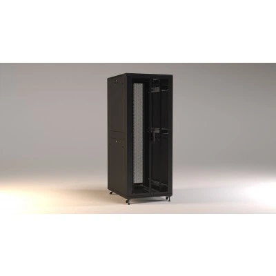 Hyperline TTR-2281-DD-RAL9005 Шкаф напольный 19-дюймовый, 22U, 1166x800х1000 мм (ВхШхГ), передняя и задняя распашные перфорированные двери (75%), ручка с замком, 2 вертикальных кабельных организатора, цвет черный (RAL 9005) (разобранный) Hyperline TTR-2281-DD-RAL9005 Шкаф напольный 19-дюймовый, 22U, 1166x800х1000 мм (ВхШхГ), передняя и задняя распашные перфорированные двери (75%), ручка с замком, 2 вертикальных кабельных организатора, цвет черный (RAL 9005) (разобранный)