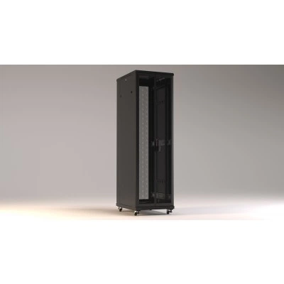 Hyperline TTR-2761-DD-RAL9005 Шкаф напольный 19-дюймовый, 27U, 1388x600х1000 мм (ВхШхГ), передняя и задняя распашные перфорированные двери (75%), ручка с замком, цвет черный (RAL 9005) (разобранный) Hyperline TTR-2761-DD-RAL9005 Шкаф напольный 19-дюймовый, 27U, 1388x600х1000 мм (ВхШхГ), передняя и задняя распашные перфорированные двери (75%), ручка с замком, цвет черный (RAL 9005) (разобранный)