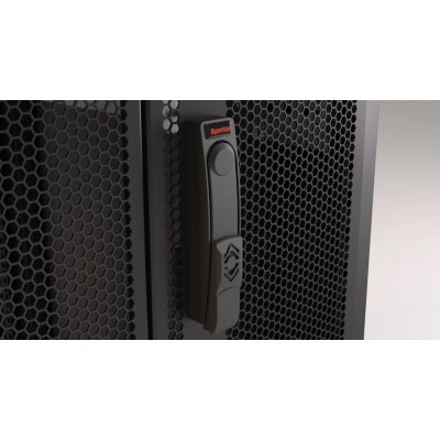 Hyperline TTR-2766-DD-RAL9005 Шкаф напольный 19-дюймовый, 27U, 1388x600х600 мм (ВхШхГ), передняя и задняя распашные перфорированные двери (75%), ручка с замком, цвет черный (RAL 9005) (разобранный) Hyperline TTR-2766-DD-RAL9005 Шкаф напольный 19-дюймовый, 27U, 1388x600х600 мм (ВхШхГ), передняя и задняя распашные перфорированные двери (75%), ручка с замком, цвет черный (RAL 9005) (разобранный)