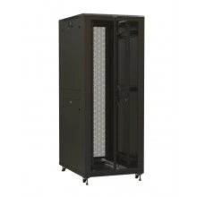 Hyperline TTR-3261-DD-RAL9005 Шкаф напольный 19-дюймовый, 32U, 1610x600х1000 мм (ВхШхГ), передняя и задняя распашные перфорированные двери (75%), ручка с замком, цвет черный (RAL 9005) (разобранный)