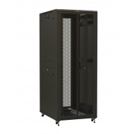 Hyperline TTR-4781-DD-RAL9005 Шкаф напольный 19-дюймовый, 47U, 2277x800х1000 мм (ВхШхГ), передняя и задняя распашные перфорированные двери (75%), ручка с замком, 2 вертикальных кабельных организатора, цвет черный (RAL 9005) (разобранный)